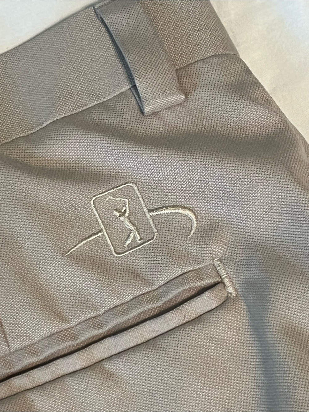 Champion Men's Light Grey Flat Front Golf Shorts with Embroidered Logo